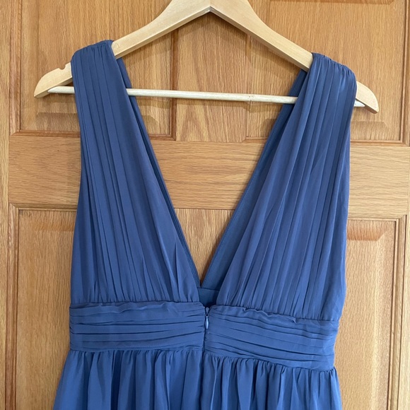 NWT Lulus Heavenly Hues Sleeveless V-Neck Chiffon Maxi Dress Denim Blue Size M - Picture 5 of 7